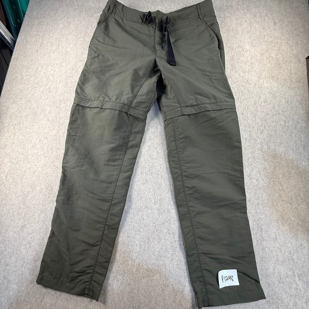 The North Face Mens 34 Convertible Hiking Pants Olive Green Zip Off Shorts Trail